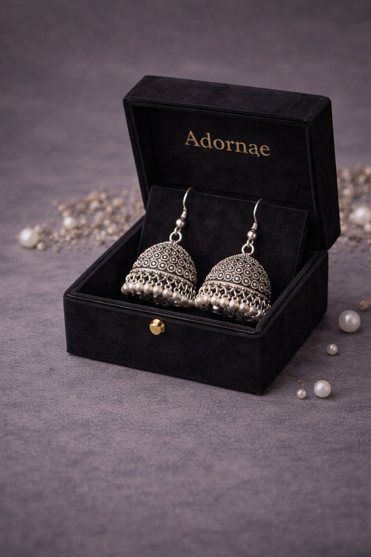 Noor-e-Zareen – Premium Silver Jhumka