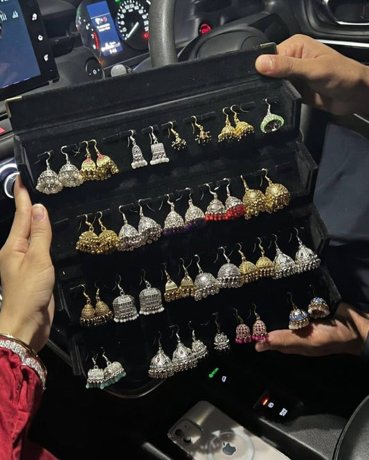 Adornae Luxe Box - 16 Jhumkas With Premium Box