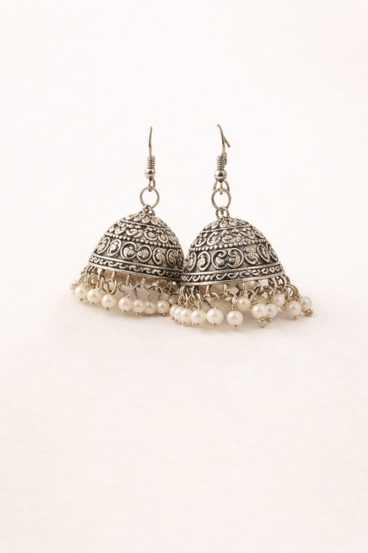 Noor-e-Zareen – Premium Silver Jhumka